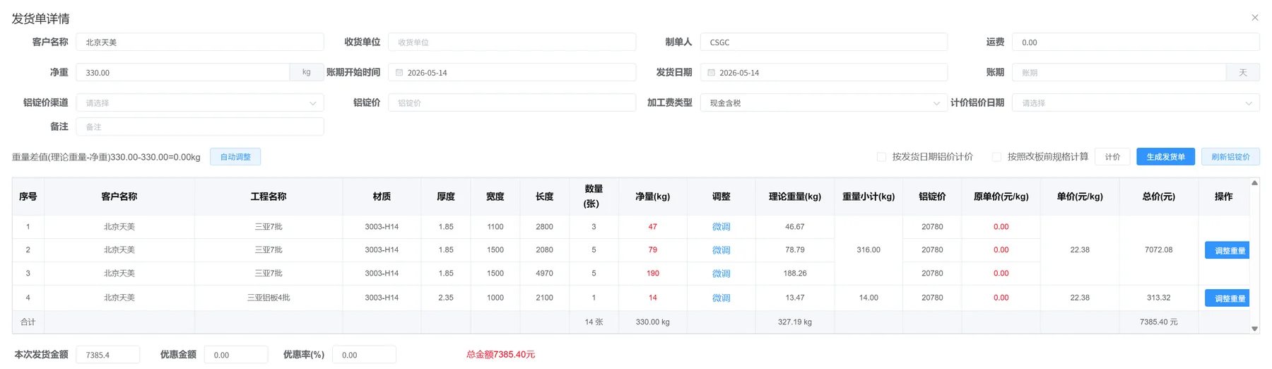 发货管理